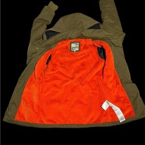 Women's Olive Green Jacket with Orange Lining